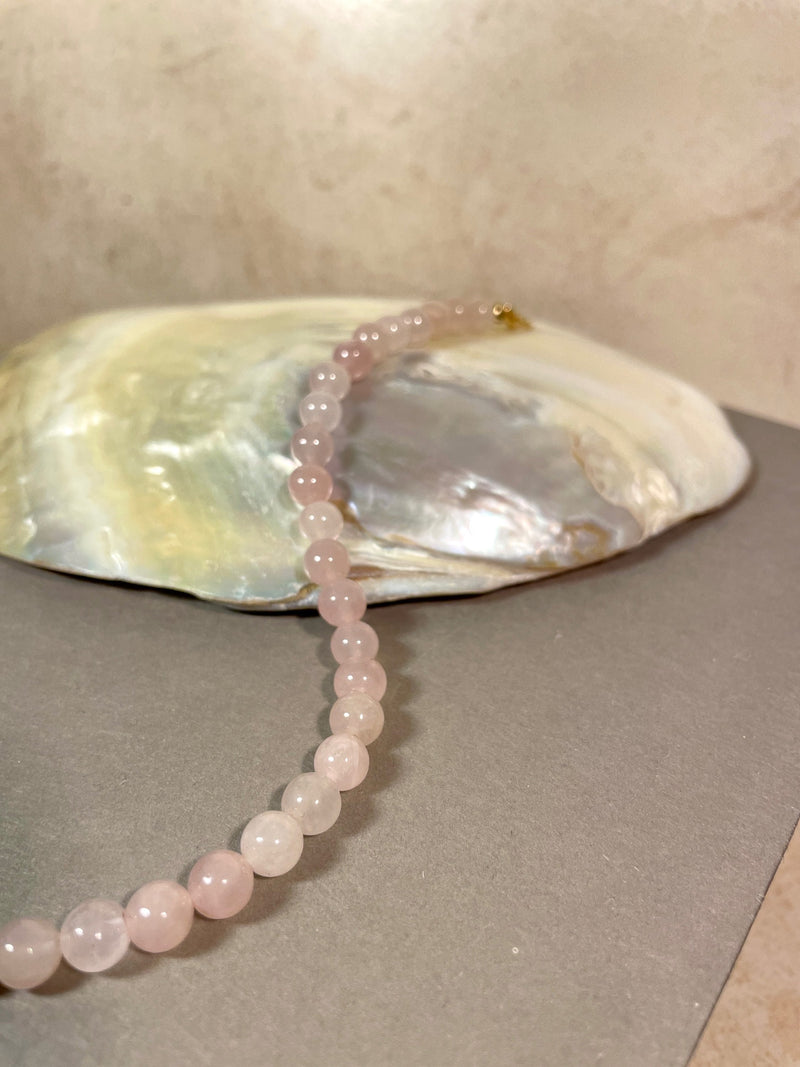 Pink Quartz Bead Bracelet