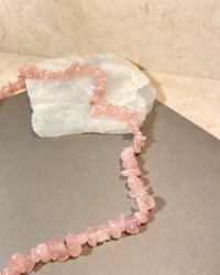 Pink Quartz Cracked Stone Necklace - thumbnail 1