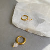 Pink Quartz Mini Hoop Earrings