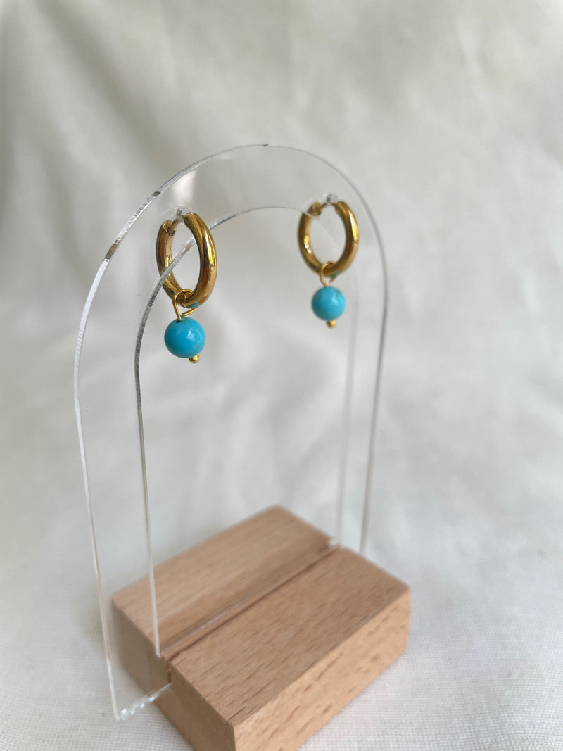 Turquoise Mini Hoop Earrings