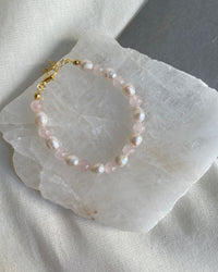 Pink Quartz Pearl Bracelet - thumbnail 1