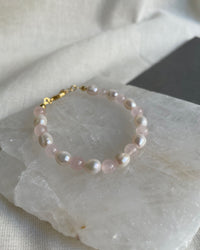 Pink Quartz Pearl Bracelet - thumbnail 2