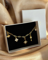 Minimalist Charm Bracelet with Stones - thumbnail 2