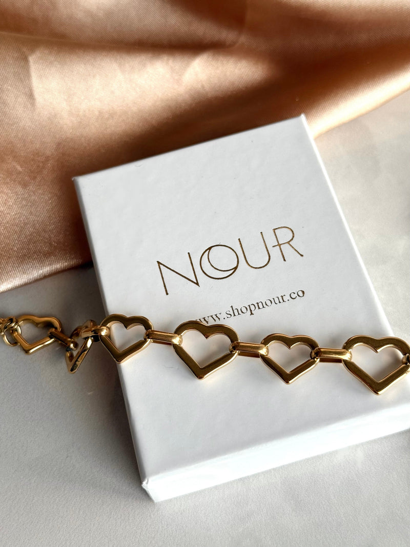 Steel Heart Chain Bracelet