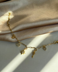 Minimalist Charm Bracelet with Stones - thumbnail 1