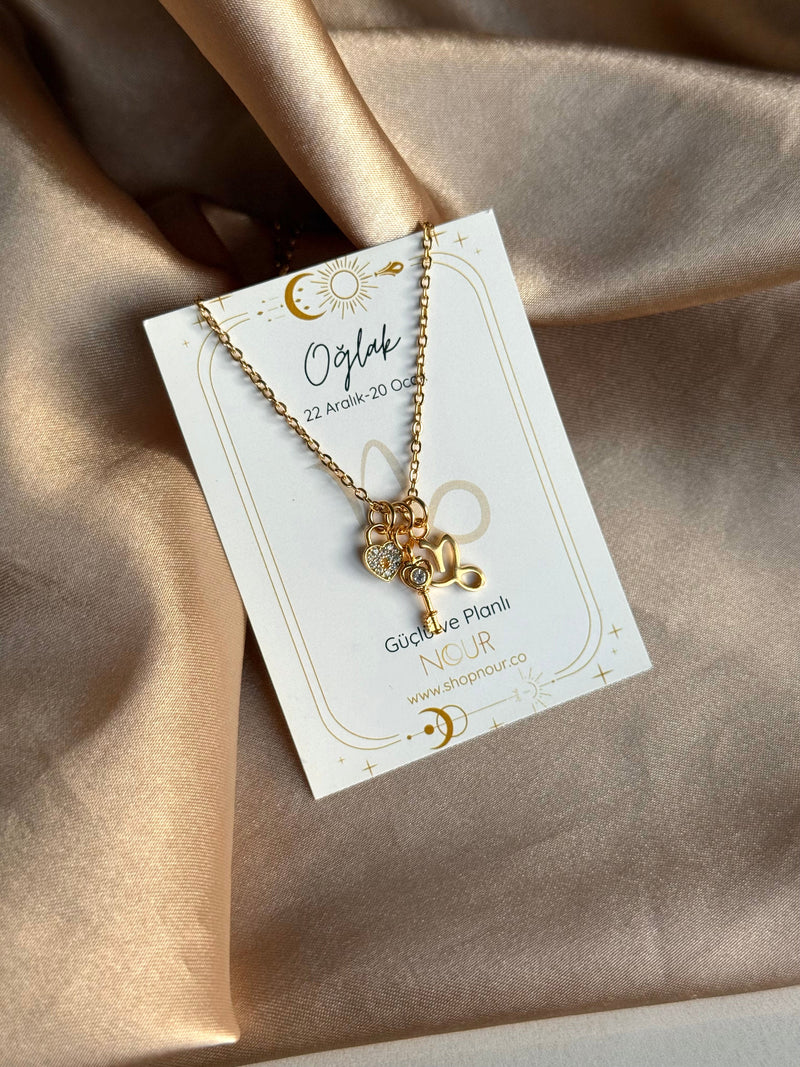 Zodiac Heart Lock Necklace