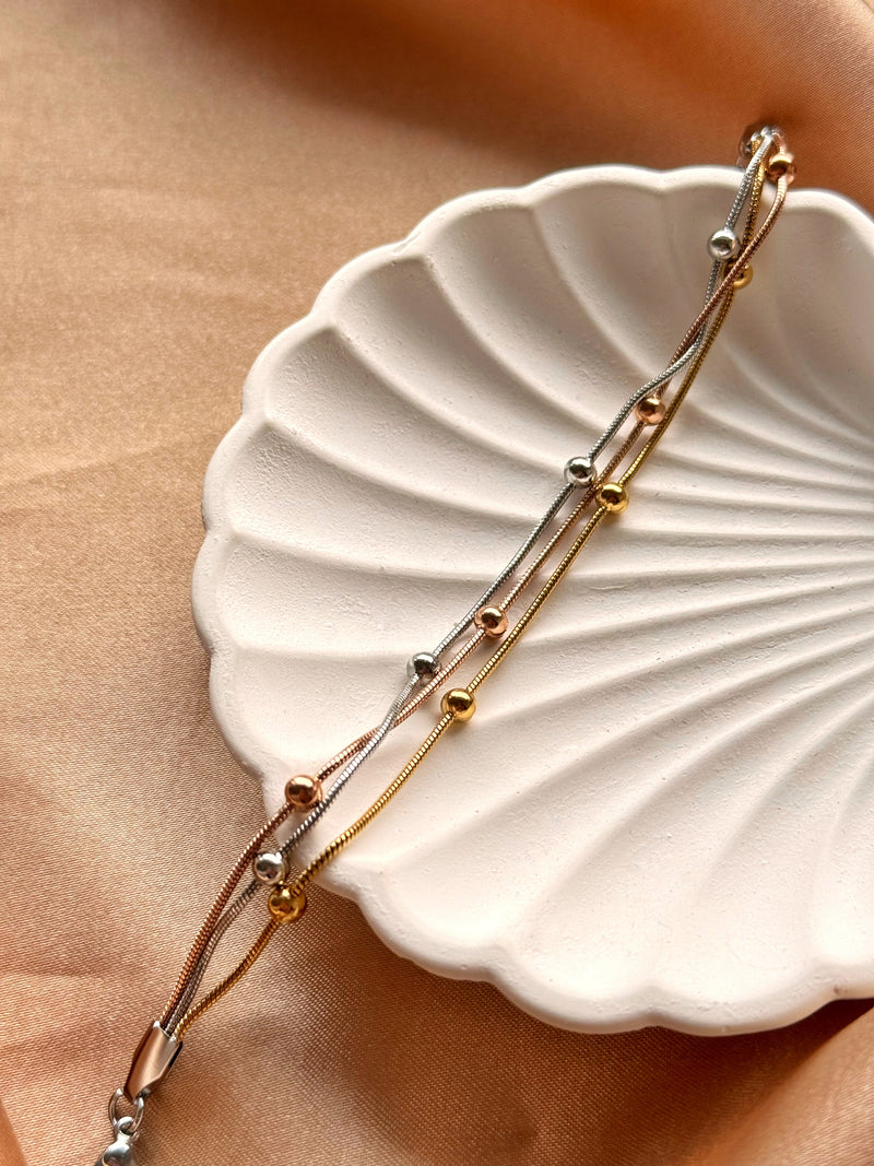 Steel Dorika Three-Chain Bracelet