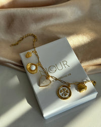 Pearl Clover Heart Charm Bracelet - thumbnail 3