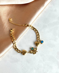 Steel Clover Heart Bracelet - thumbnail 2