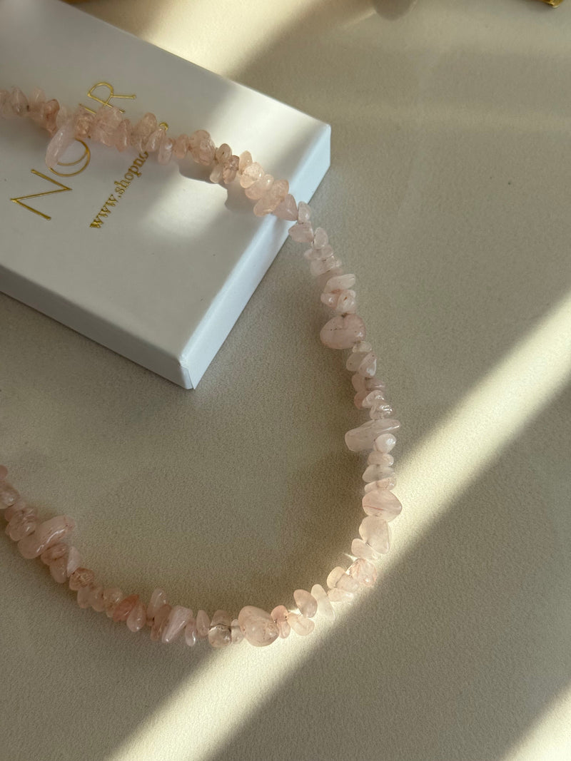 Pink Quartz Charm Necklace