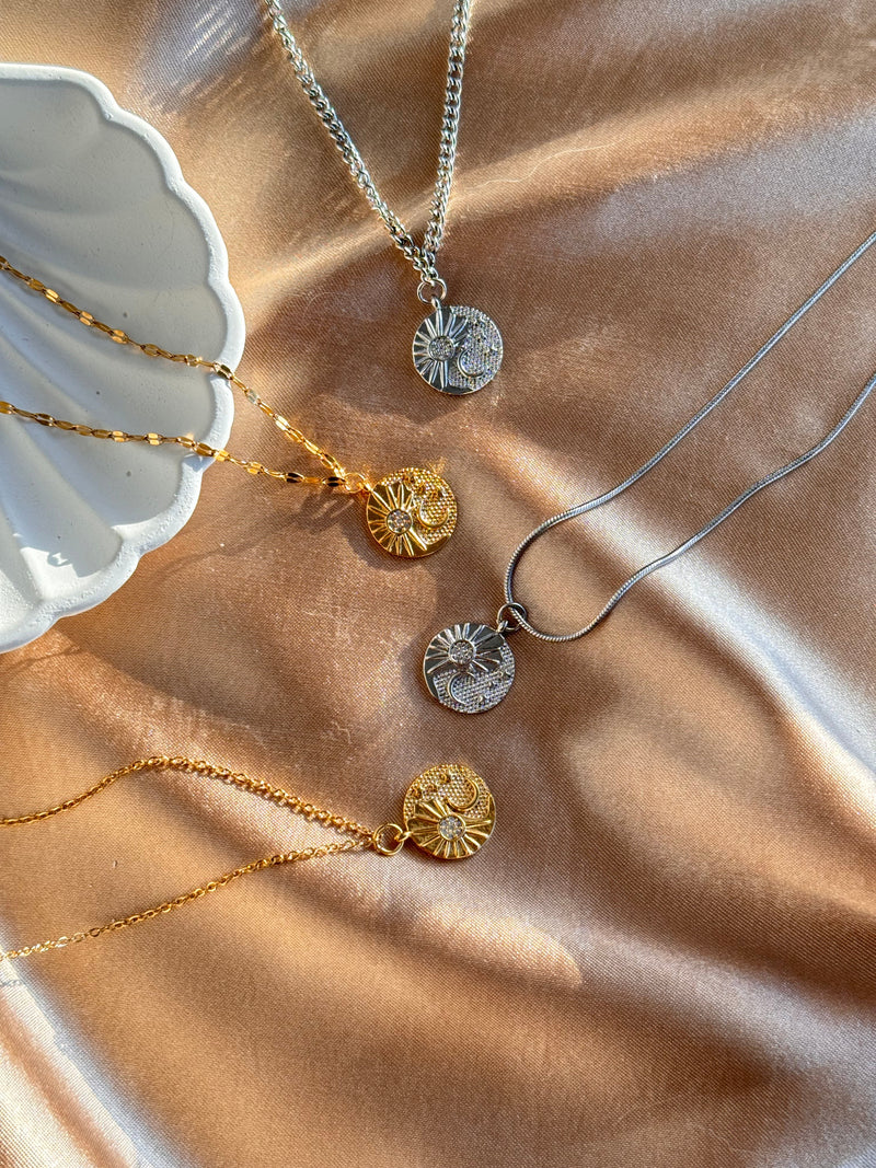 Sun and Moon Stone Necklace