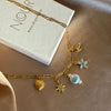 Aqua Green Flower Porcelain Pearl Necklace