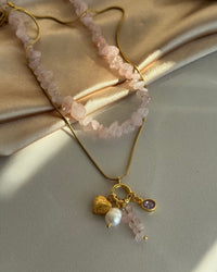 Pink Quartz Charm Necklace - thumbnail 3