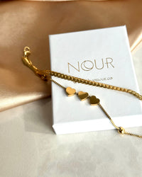 Steel Two-Chain Heart Bracelet - thumbnail 1