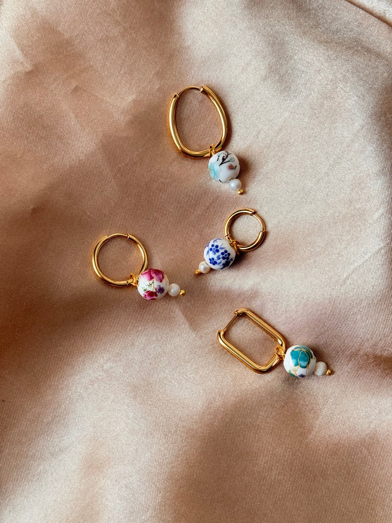 Porcelain Steel Earrings