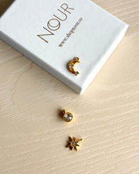 Crescent Moon and Star Solitaire Charm - thumbnail 2
