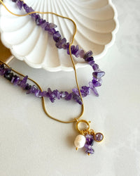 Amethyst Charm Necklace - thumbnail 1