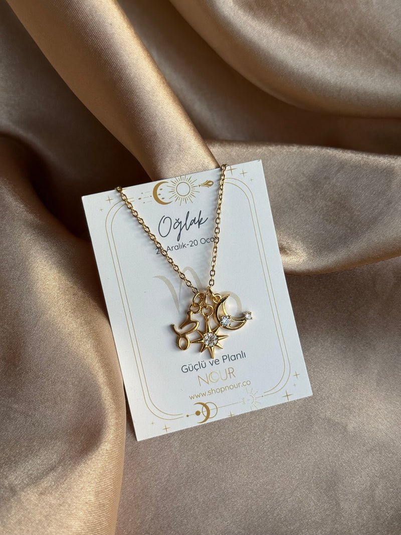 Zodiac Star Moon Necklace