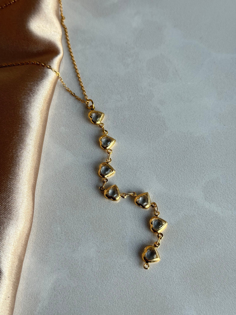 Heart-shaped "Y" Necklace