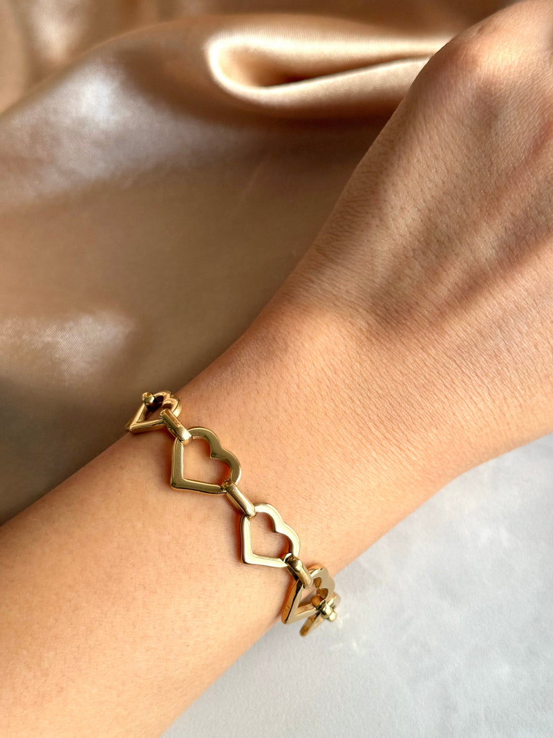 Steel Heart Chain Bracelet