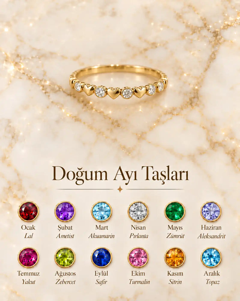 925 Sterling Silver | Heart Birthstone Ring