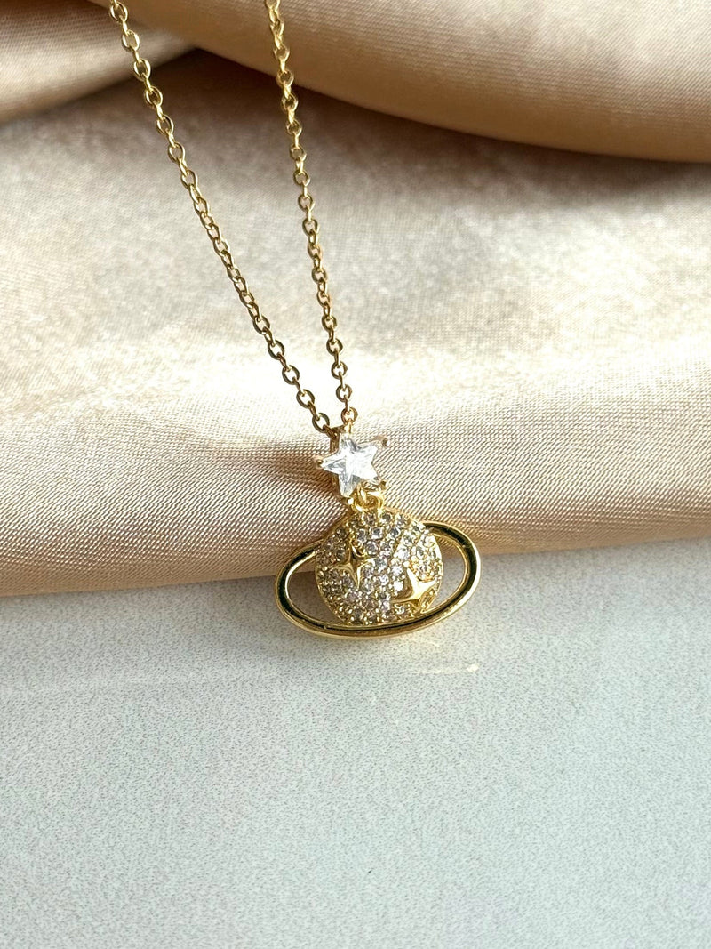 Saturn Stone Necklace