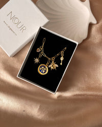 Blue Clover Bee Keychain Paperclip Necklace - thumbnail 2