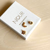Crescent Moon and Star Solitaire Charm