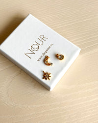 Crescent Moon and Star Solitaire Charm - thumbnail 1