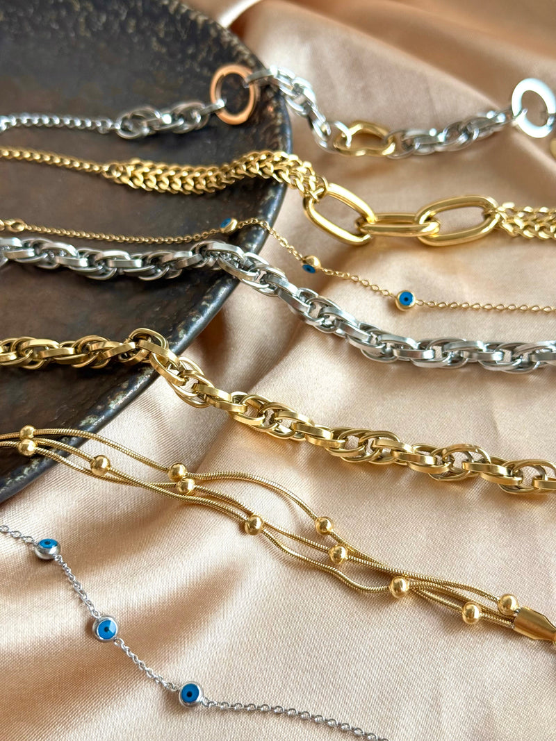 Steel Evil Eye Bracelet