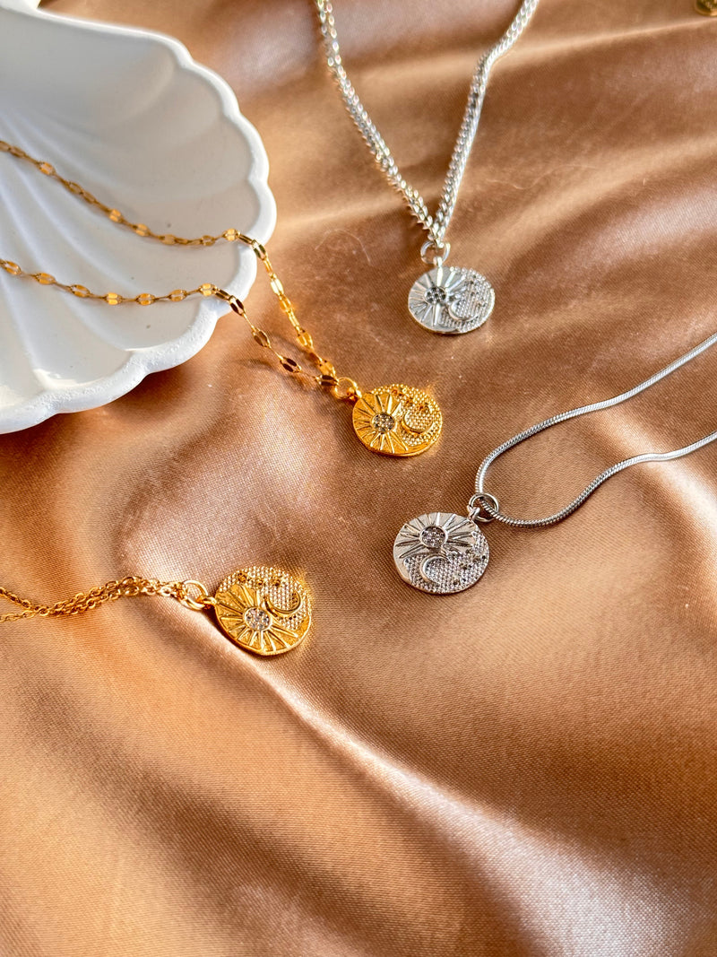 Sun and Moon Stone Necklace