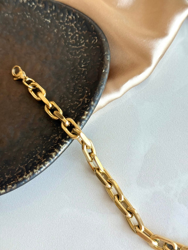 Steel Ring Chain Bracelet