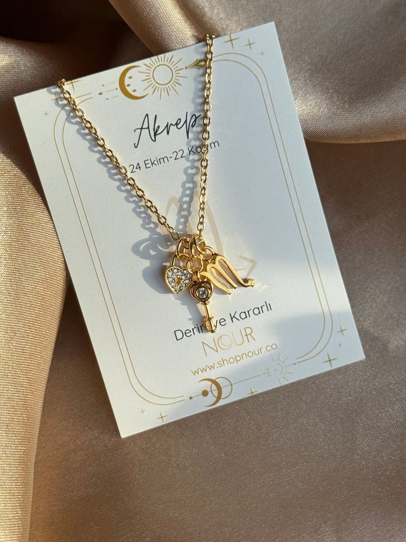 Zodiac Heart Lock Necklace