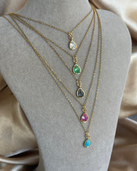 Drop Minimal Stone Necklace - thumbnail 2