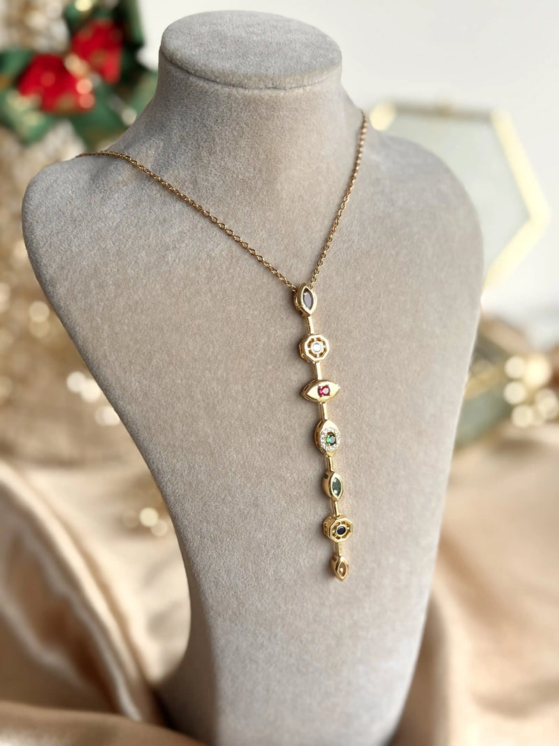 Colorful Eye Y Necklace