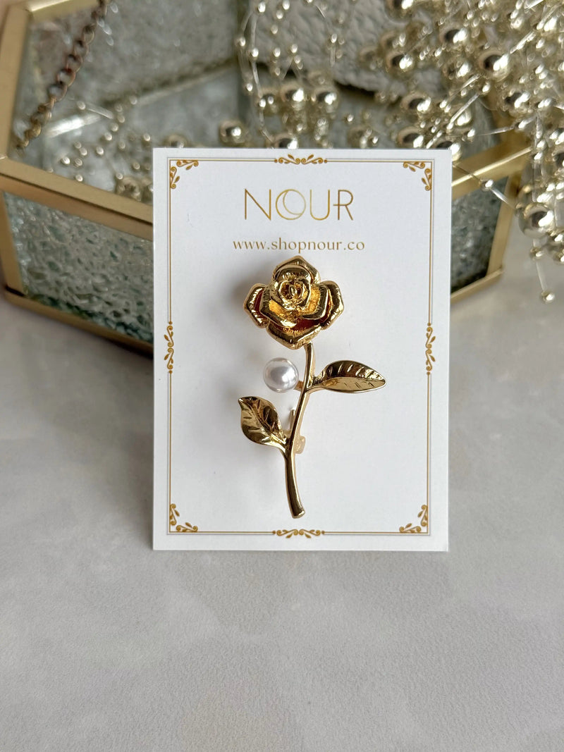 Pearl Rose Brooch