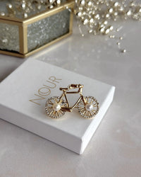 Pearl Bicycle Brooch - thumbnail 1