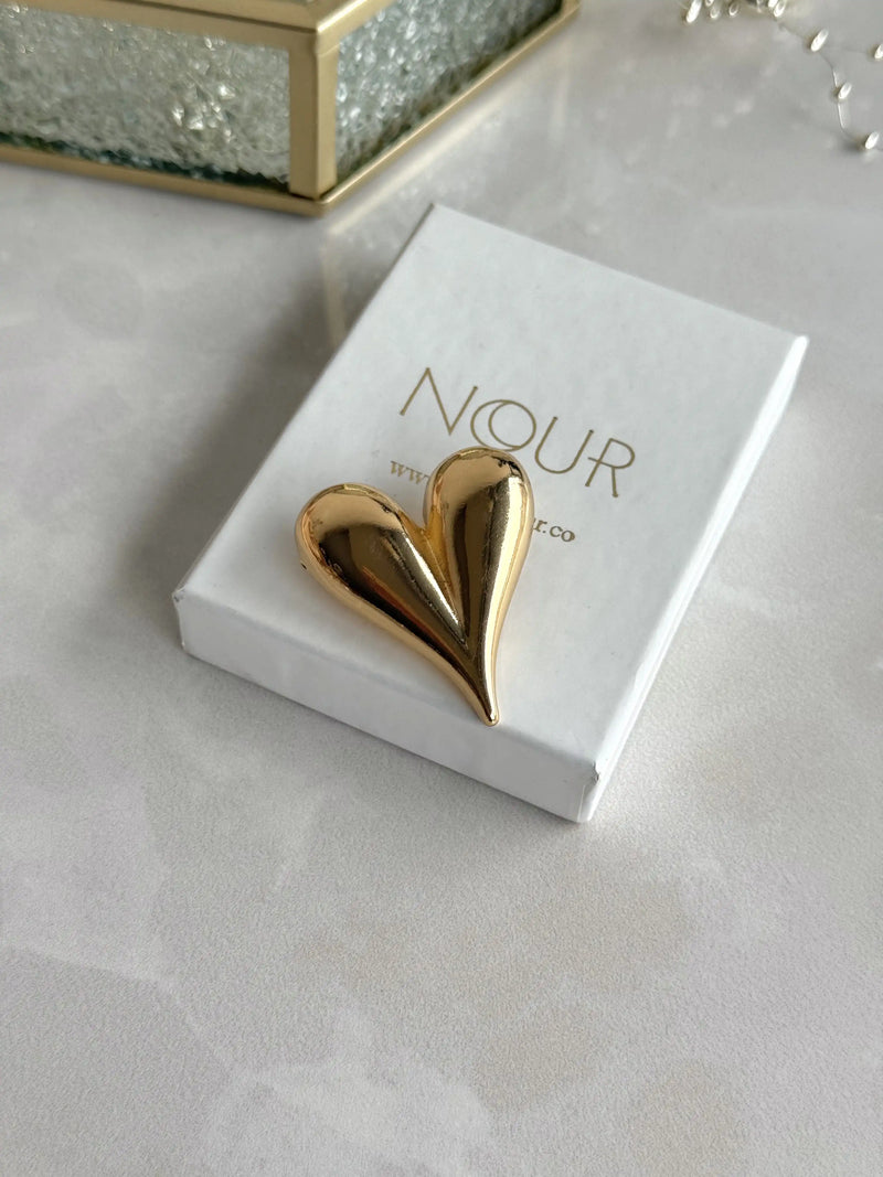 Domed Heart Brooch