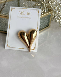 Domed Heart Brooch - thumbnail 2