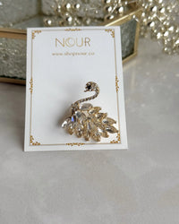 Stone-Set Swan Brooch - thumbnail 2