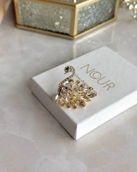 Stone-Set Swan Brooch - thumbnail 1