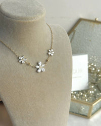 Steel Stone-Set Lotus Necklace - thumbnail 2