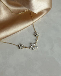 Steel Stone-Set Lotus Necklace - thumbnail 3