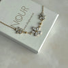 Steel Stone-Set Lotus Necklace