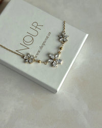 Steel Stone-Set Lotus Necklace - thumbnail 1