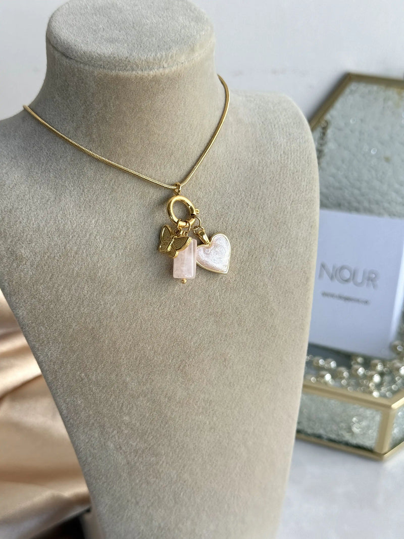 Rose Quartz Charm Necklaces