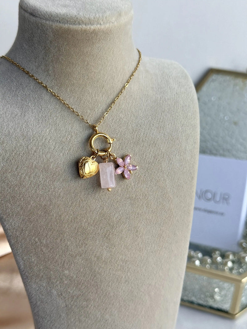 Rose Quartz Charm Necklaces