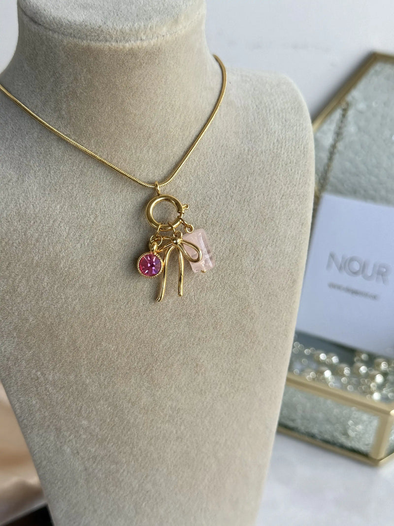 Rose Quartz Charm Necklaces
