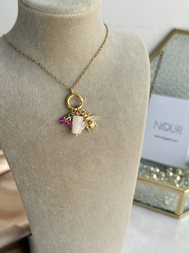 Rose Quartz Charm Necklaces
