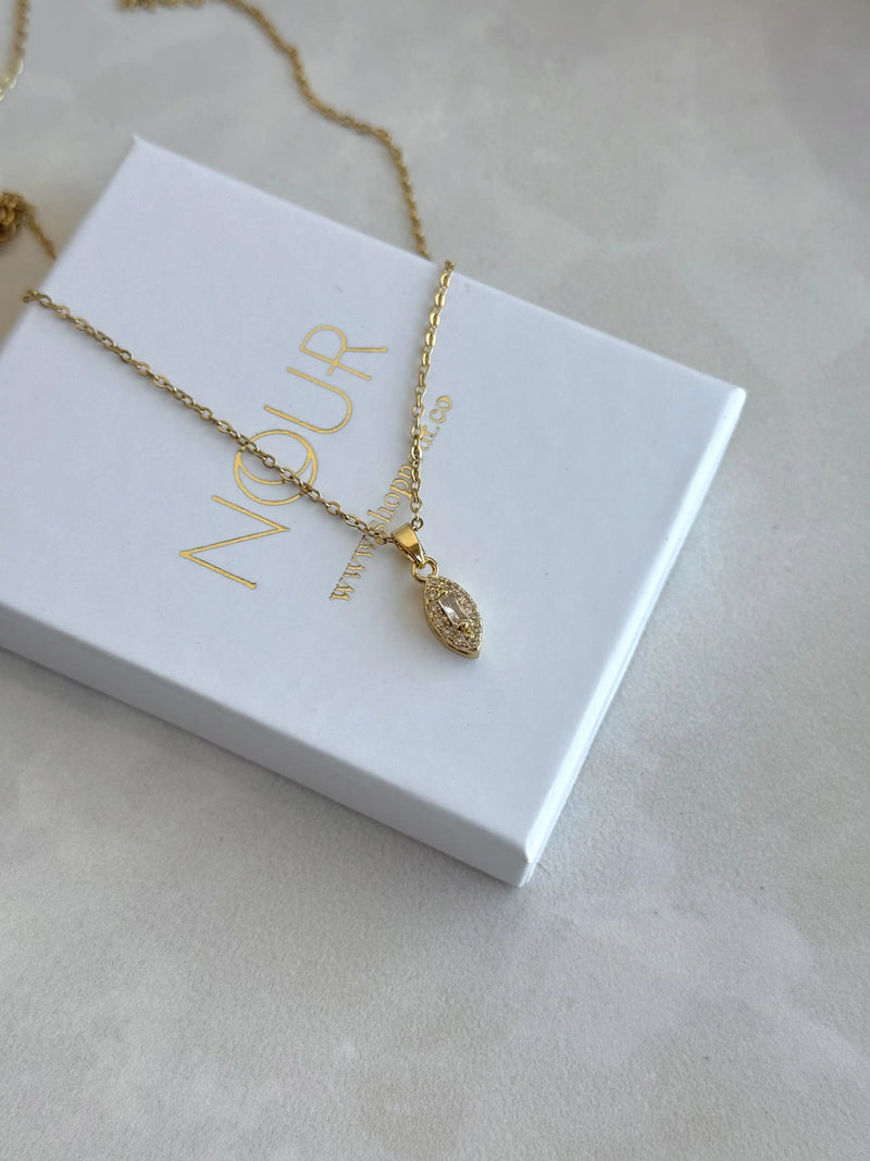 Minimal Oval Stone Necklace